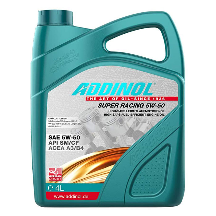 روغن موتور 5W50 SM ادینول 4 لیتری - Addinol Super Racing