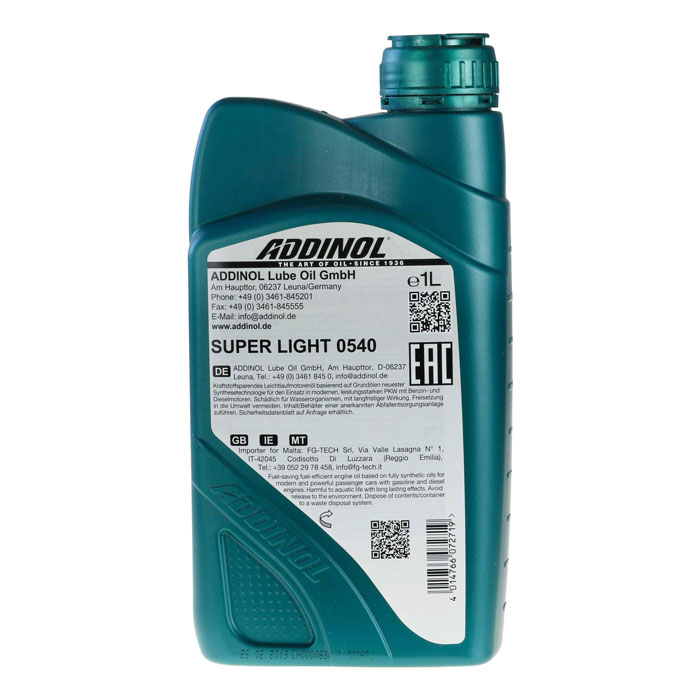 روغن موتور 5W40 SN ادینول 1 لیتری - Addinol Super Light