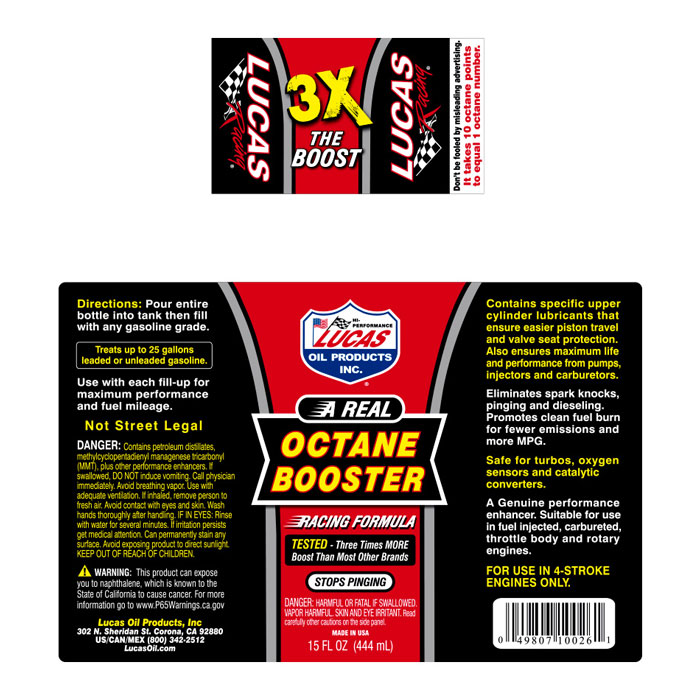 اکتان بوستر (مکمل بنزین) لوکاس اویل - Lucas Oil Octane Booster