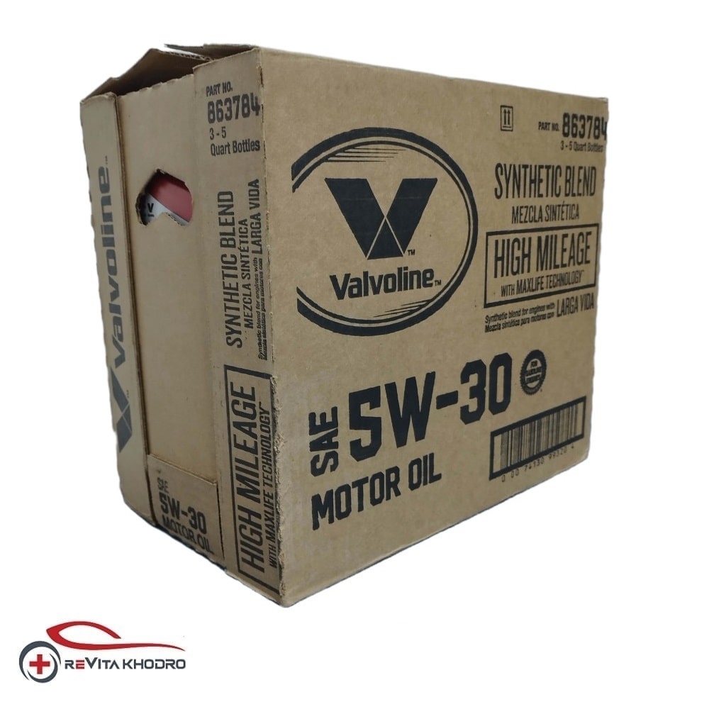 کارتن 3 عددی روغن موتور والوالین 5w-30 MAXLIFE حجم 4.7 لیتر VALVOLINE