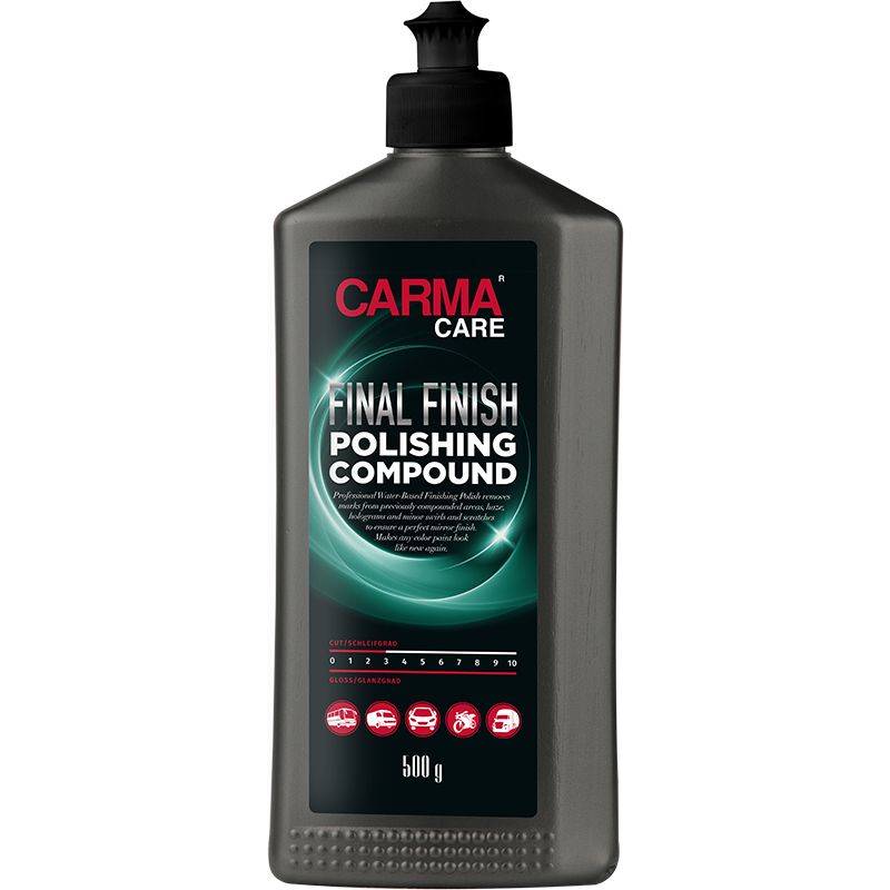 پولیش نرم آنتی هولوگرام بدنه خودرو Carma Care مدل Final Finish حجم 500 میلی‌لیتر