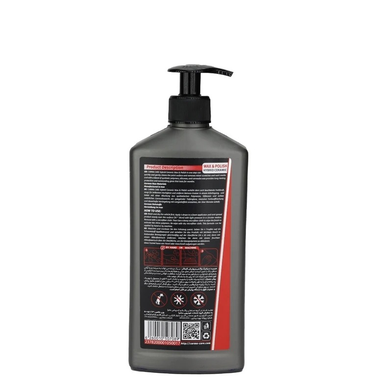 واکس و پولیش هیبرید سرامیک بدنه خودرو کارماکر مدل Hybrid Ceramic حجم 500 میلی‌لیتر