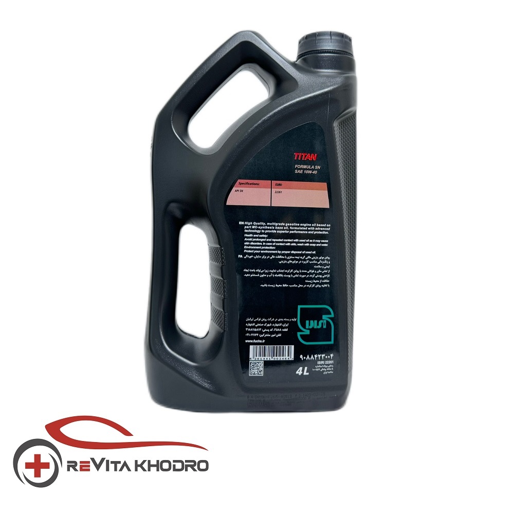 روغن موتور فوکس TITAN 10W40 SN حجم 4 لیتر (کج‌جعبه - آسیب در لیبل)